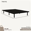 ZenBase Black Upholstered Twin XL Platform Bed Frame with Steel Construction