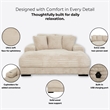 Cocoon Taupe Oversized Fabric Cuddler Chaise with Cupholder and USB Ports