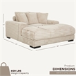 Cocoon Taupe Oversized Fabric Cuddler Chaise with Cupholder and USB Ports