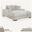 Cocoon Gray Oversized Fabric Cuddler Chaise with Cupholder and USB Ports