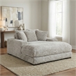 Cocoon Gray Oversized Fabric Cuddler Chaise with Cupholder and USB Ports