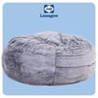 Sealy Bala 5ft Gray Faux Fur Memory Foam Bean Bag with Shredded Foam