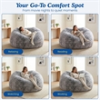 Sealy Bala 5ft Gray Faux Fur Memory Foam Bean Bag with Shredded Foam
