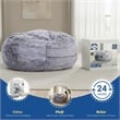 Sealy Bala 5ft Gray Faux Fur Memory Foam Bean Bag with Shredded Foam