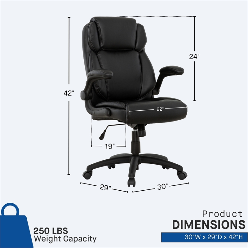 Sealy Atlas Ergonomic Swivel Office Chair with FlipUp Arms