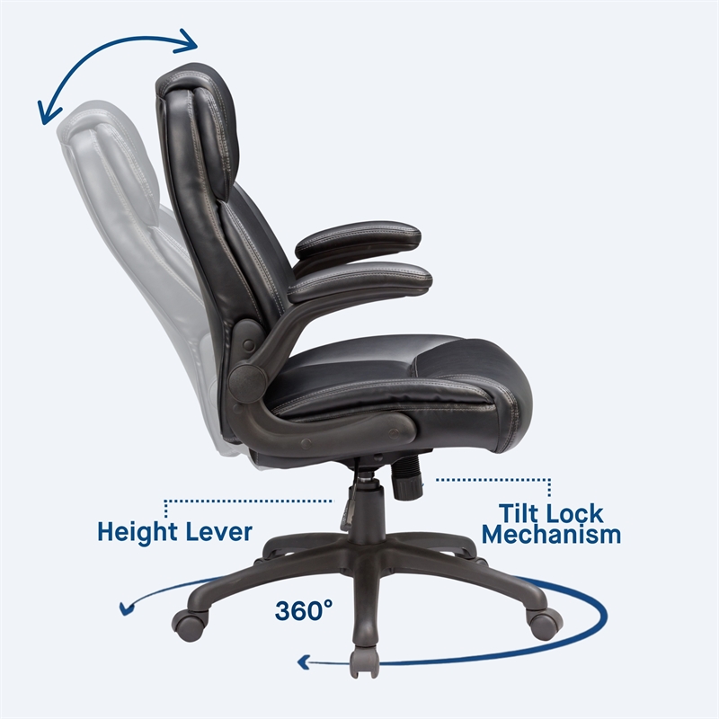 Sealy Atlas Ergonomic Swivel Office Chair with FlipUp Arms