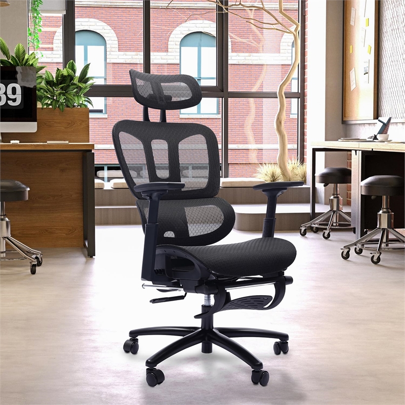 Sealy Huxley Adjustable Ergonomic Black Mesh Office Chair Metal & Plastic frame