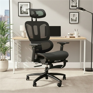 Sealy Huxley Adjustable Ergonomic Black Mesh Office Chair Metal & Plastic frame