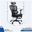 Sealy Huxley Adjustable Ergonomic Black Mesh Office Chair Metal & Plastic frame