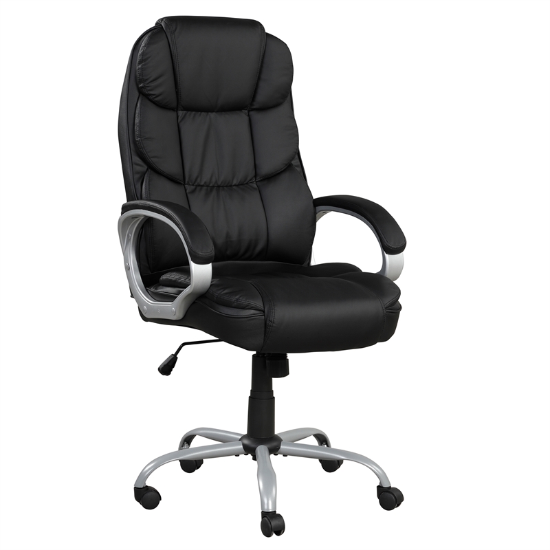 Sealy Kronos Black PU High Back Office Task Chair with Plywood Base