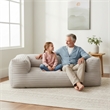 Sealy Redd Taupe Corduroy Memory Foam Bean Bag Sofa with Shredded Foam