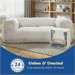 Sealy Redd Taupe Corduroy Memory Foam Bean Bag Sofa with Shredded Foam