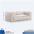 Sealy Redd Taupe Corduroy Memory Foam Bean Bag Sofa with Shredded Foam