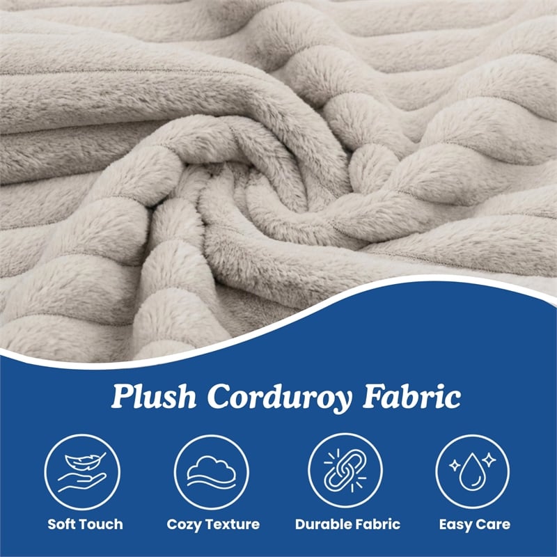 Sealy Redd Taupe Corduroy Memory Foam Bean Bag Sofa with Shredded Foam