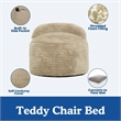Sealy Teddy 2-in-1 Beige Shredded Foam Bean Bag Chair and Memory Foam Pillow