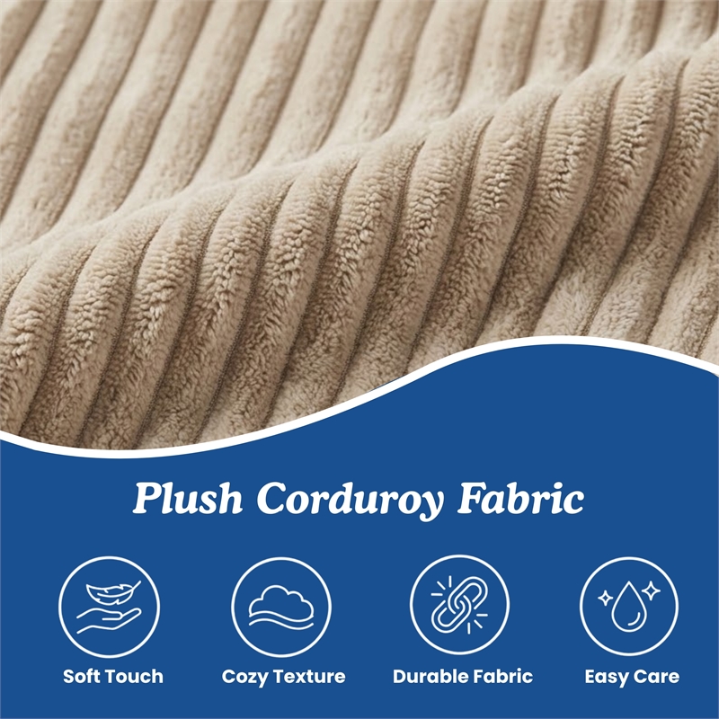 Sealy Teddy 2-in-1 Beige Shredded Foam Bean Bag Chair and Memory Foam Pillow