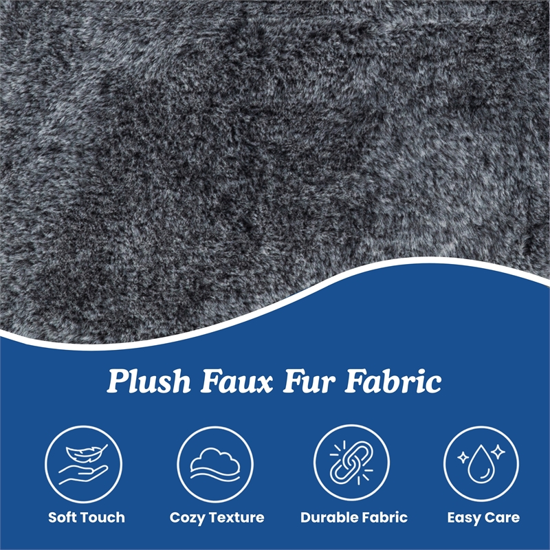 Sealy Tore Blue Faux Fur Bean Bag with Shredded Foam for Ultimate Comfort