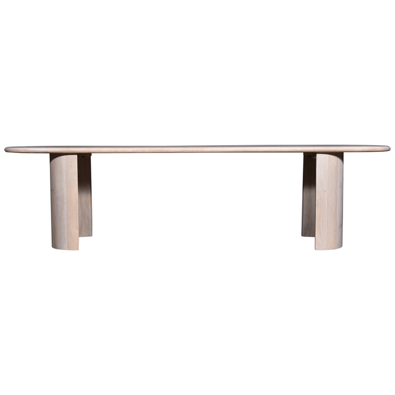 Blythe 70 in. White Mango Wood Dining Bench Rustic Elegance and Timeless Design