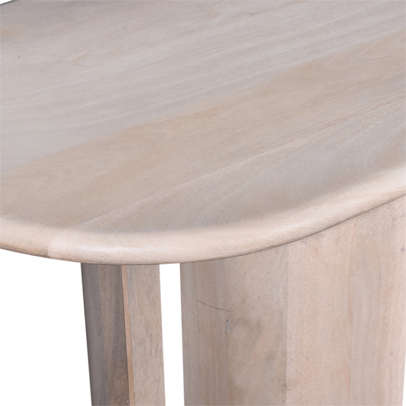 Bennett 61 in. White Wood Console Table with Modern Design and Natural Finish