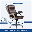 Sealy Brown Faux Leather Mid Back Swivel Office Chair with Fabric Upholstery