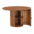 Margot 47 in. Wood Round Dining Table with Storage Light Brown Finish