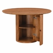 Margot 47 in. Wood Round Dining Table with Storage Light Brown Finish