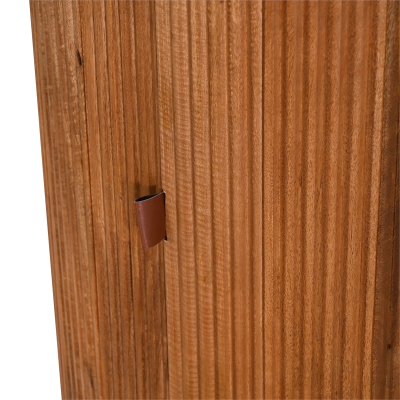 Margot 47 in. Wood Round Dining Table with Storage Light Brown Finish