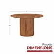 Margot 47 in. Wood Round Dining Table with Storage Light Brown Finish