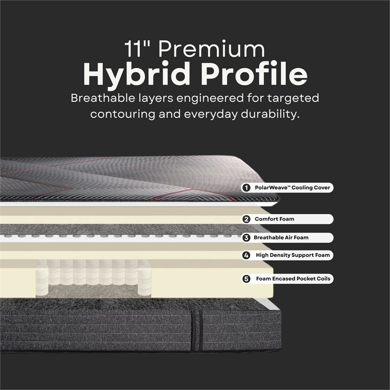 Sterling 11 inch California King Gel Memory Foam Hybrid Mattress