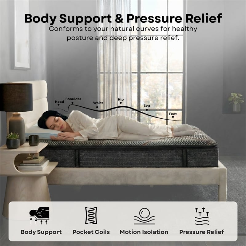 Sterling 13 inch Queen Pillow Top Gel Memory Foam Hybrid Mattress