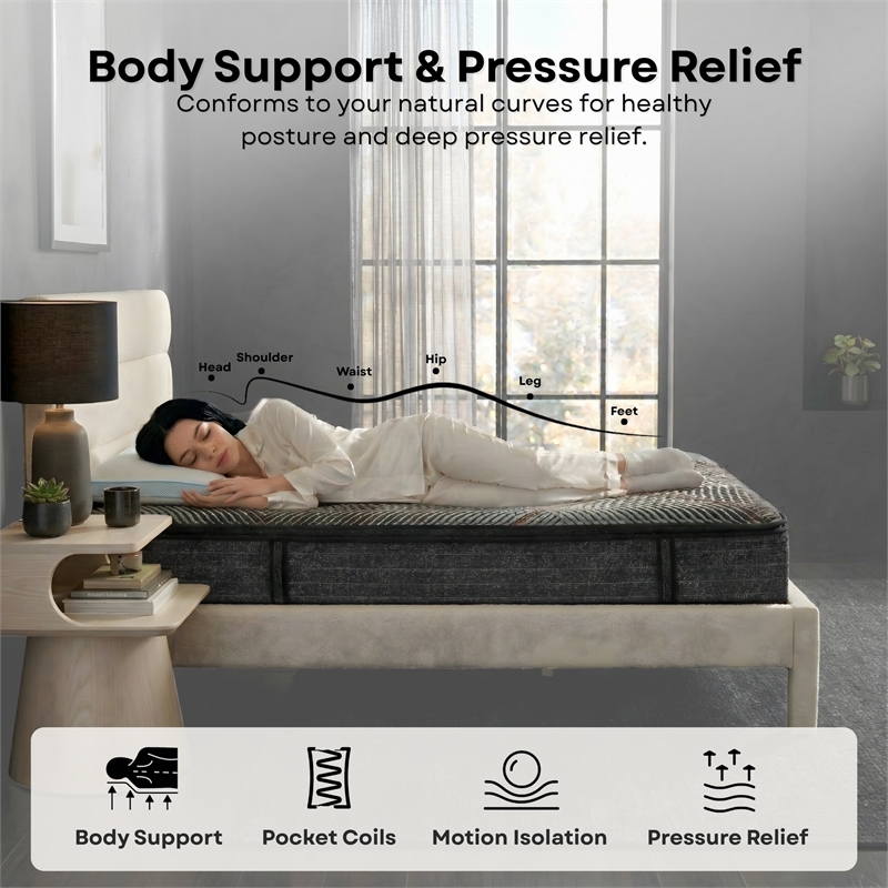 Sterling 13 inch California King Pillow Top Gel Memory Foam Hybrid Mattress