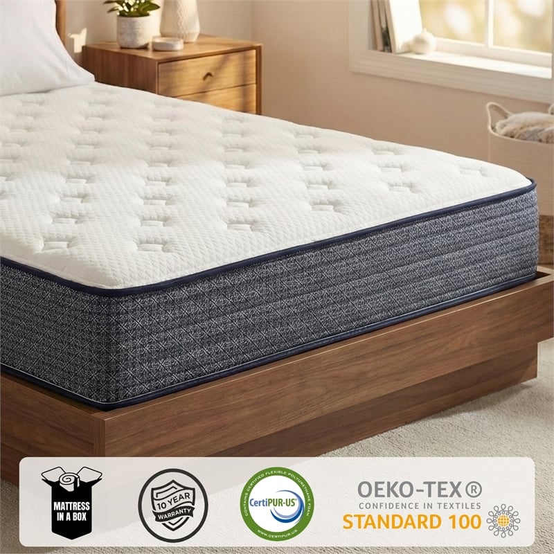 Polar Queen Hybrid 10 inch Gel Memory Foam Hybrid Mattress