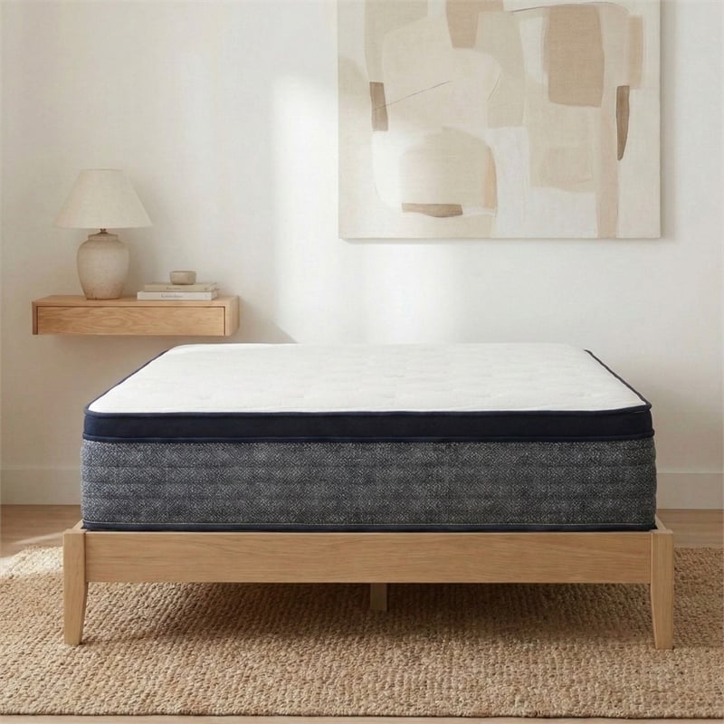 Polar California King Hybrid Euro Top 14 inch Gel Memory Foam Hybrid Mattress