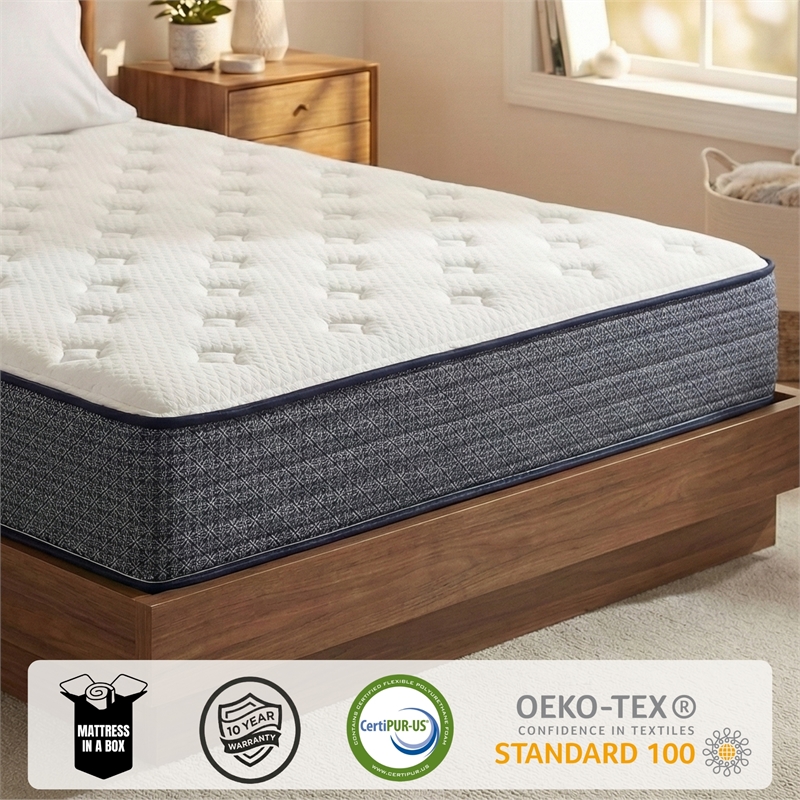 Polar King Hybrid 10 inch Gel Memory Foam Hybrid Mattress