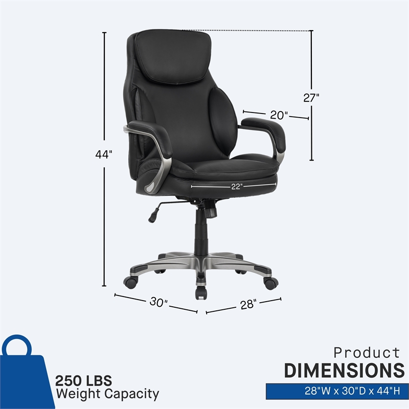 Sealy Palisade Black Faux Leather Office Chair