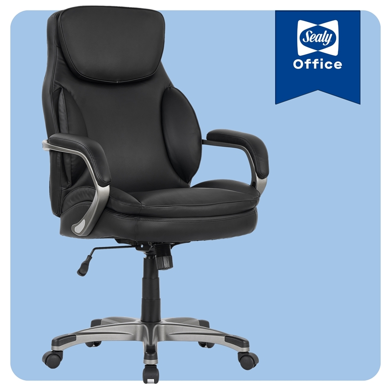 Sealy Palisade Black Faux Leather Office Chair