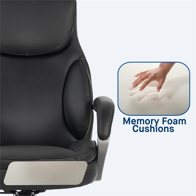 Sealy Palisade Black Faux Leather Office Chair