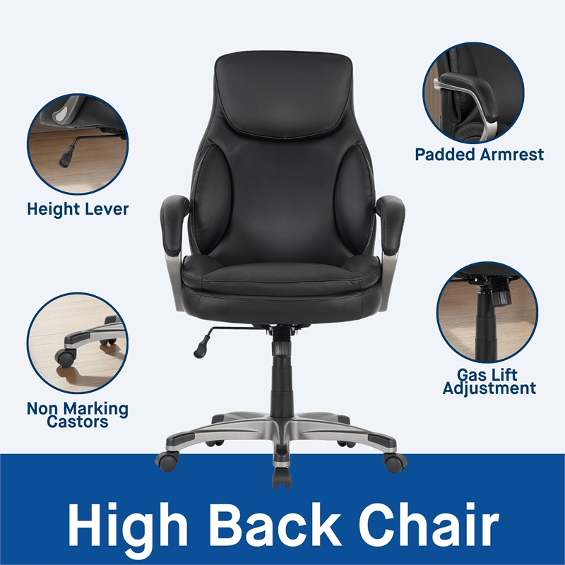 Sealy Palisade Black Faux Leather Office Chair