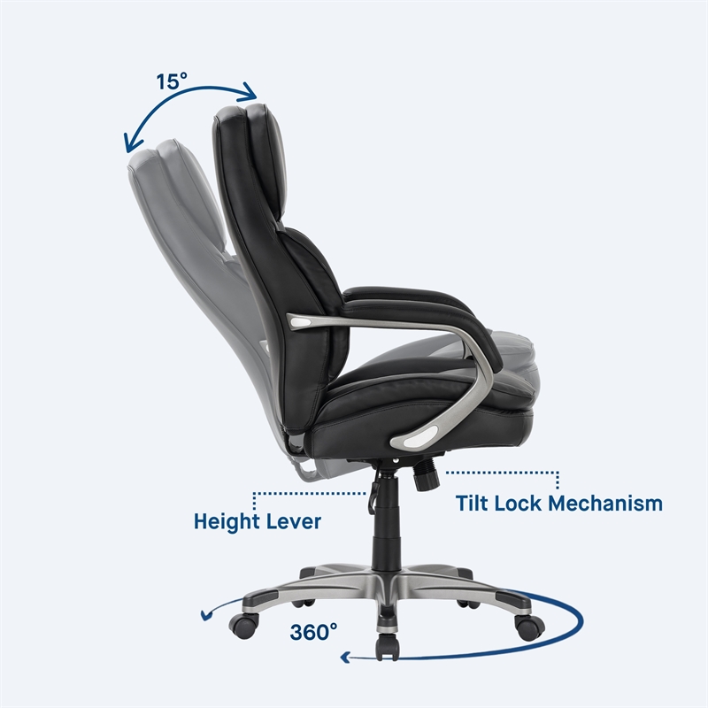 Sealy Palisade Black Faux Leather Office Chair