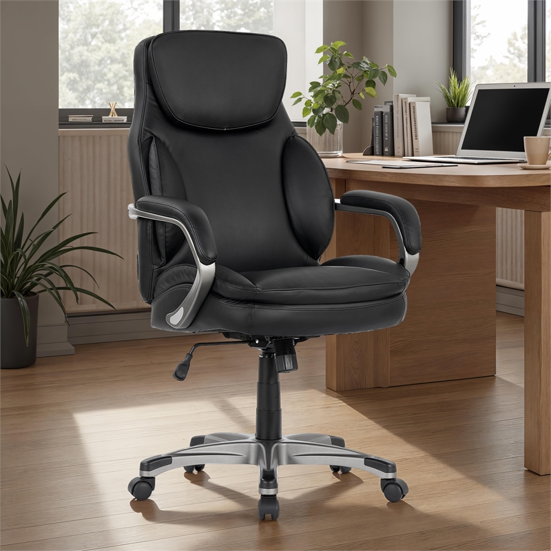 Sealy Palisade Black Faux Leather Office Chair