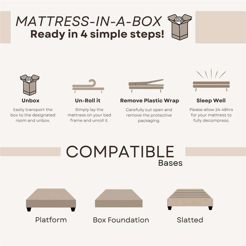 Divine King Medium Gel Foam 8 in. Mattress