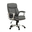 Sealy Kent Grey Leather Mid-Back Memory Foam Swivel Office Chair