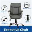 Sealy Kent Grey Leather Mid-Back Memory Foam Swivel Office Chair