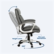 Sealy Kent Grey Leather Mid-Back Memory Foam Swivel Office Chair