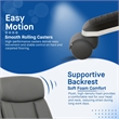 Sealy Kent Grey Leather Mid-Back Memory Foam Swivel Office Chair