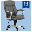 Sealy Kent Grey Leather Mid-Back Memory Foam Swivel Office Chair