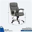 Sealy Kent Grey Leather Mid-Back Memory Foam Swivel Office Chair