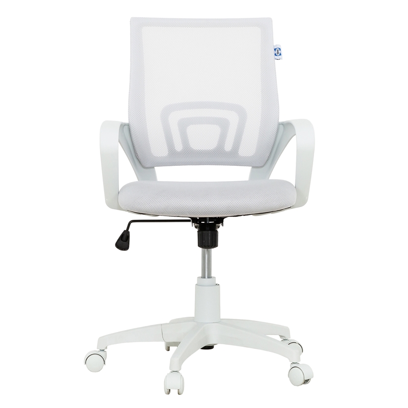 Sealy Jupiter White/Grey Mesh Memory Foam Swivel Office Desk Chair