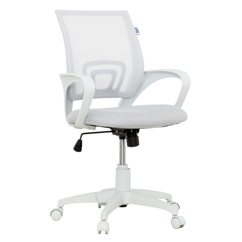 Sealy Jupiter White/Grey Mesh Memory Foam Swivel Office Desk Chair