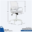 Sealy Jupiter White/Grey Mesh Memory Foam Swivel Office Desk Chair